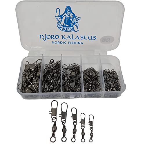 Njord Kalastus Premium Angel Wirbel Set 100 Stück | Karabiner mit Wirbel Box | Wirbel Angeln Jeweils 20 Stück Tönnchenwirbel Größe : #10#8#6#4#2 | Universal Angelzubehör Box Njord Kalastus Premium Angel Wirbel Set 100 Stück | Karabiner mit Wirbel Box | Wirbel Angeln Jeweils 20 Stück Tönnchenwirbel Größe : #10#8#6#4#2 | Universal Angelzubehör Box von Njord Kalastus