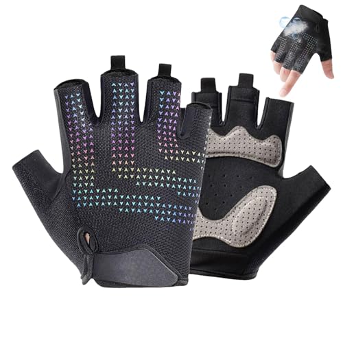Nkmujil Reflektierende Handschuhe Halb | Handschuhe Halbfinger | Motorradhandschuhe Leder | Halbe Reflektierende Handschuhe, Atmungsaktive Reflektierende Handschuhe, Motorradhandschuhe Reflektierend, von Nkmujil