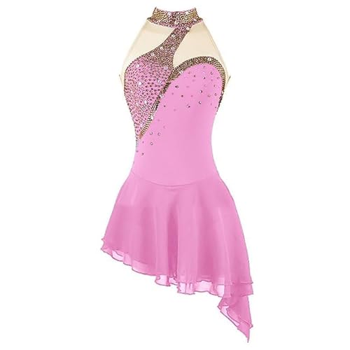 Nnnydjy Mädchen Klassische Figur Skating Kleid Ärmellos Eisrollen Skating Kleidung Ballettkostüm Der Dame Gymnastik Leistung Rock Mit Strass,G,11_13Years von Nnnydjy