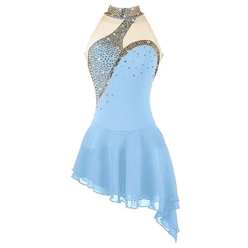 Nnnydjy Mädchen Klassische Figur Skating Kleid Ärmellos Eisrollen Skating Kleidung Ballettkostüm Der Dame Gymnastik Leistung Rock Mit Strass,J,5_8Years von Nnnydjy