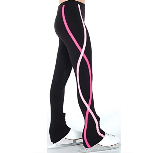 Nnnydjy Winter Eiskunstlaufhose Für Mädchen Eislaufhose Mit Spiralstreifen Für Damen Leggings Stretchy Spandex Training/Wettkampf Skating Wear,A,11_13Years von Nnnydjy