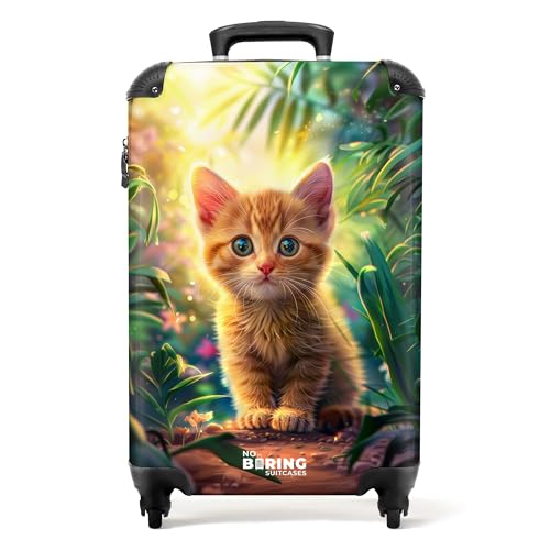 NoBoringSuitcases.com © Kinderkoffer Reisekoffer Koffer Kinder Kindergepäck in Handgepäck-Mittelgroß in 40 Bildern (Rotes Kätzchen in der grünen Natur, 55x40x20 cm) von NoBoringSuitcases.com