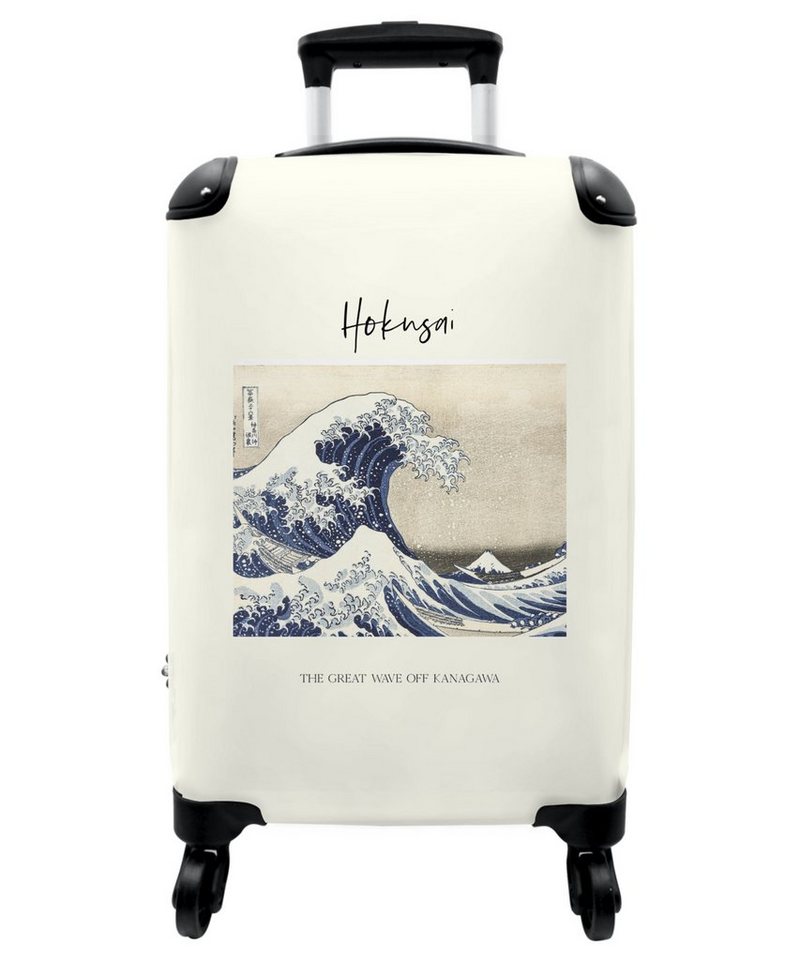 NoBoringSuitcases.com© Hartschalen-Trolley Kunst - Hokusai - Meer - Golf - Vintage 55x35x20cm, 4 Rollen, Reisetasche mit Rollen, Koffer Handgepäck Flugzeug von Noboringsuitcases.Com