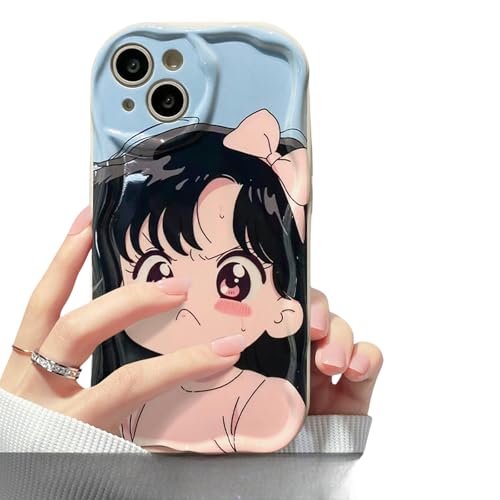 Nogkdyc Kawaii Handyhülle Für iPhone 15 Süße Wütende Mädchen Sonnenbrille Halter Geeignet Für iPhone 15 Pro Max Phone Hülle iPhone 14/12/12 Cartoon Telefonhülle-D01-Für iPhone 12 Mini von Nogkdyc