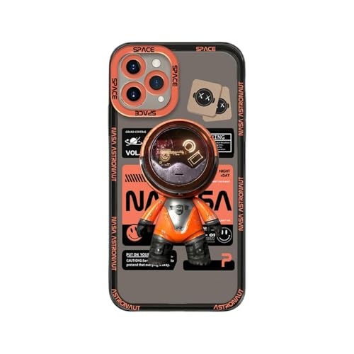 Nogkdyc Silicone Handyhülle für iPhone 16 Hülle Astronaut Telefonhülle Für iPhone 15 Schutzcover Für iPhone 14/13 Transparentes Hülle Für IPhone16 Promax Astronaut Soft Case-Sei-Für iPhone11 von Nogkdyc