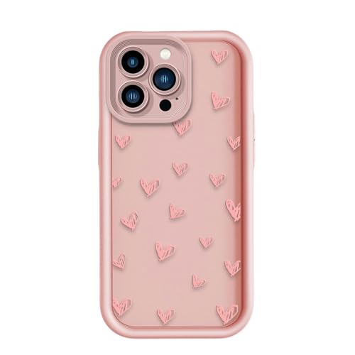 Nogkdyc Silicone Handyhülle für iPhone 16 Hülle Liebe Silikon Telefon Fall Für IPhone16ProMax Silikon Anti-Drop Full Pack Soft Shell Telefon Fall Für IPhone15 Für IPhone14/13/12/11-Rosa-Für iphone13 von Nogkdyc