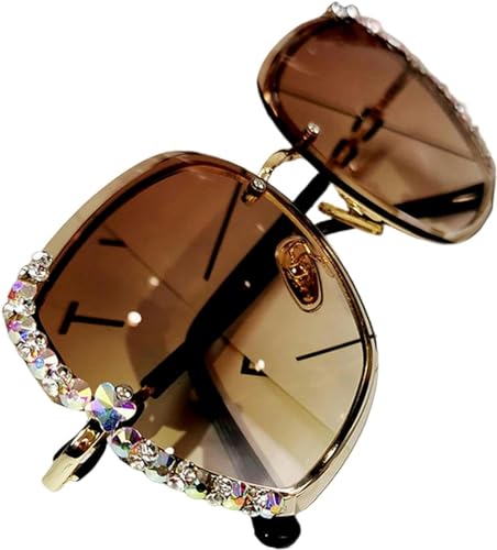 Nogkdyc Sonnenbrille Mit Strasssteinen Damen Polarisierte Sonnenbrille Frauen Strass Und Räle Randlast Suns Square Gradient Brille-Auburn-A Nogkdyc Sonnenbrille Mit Strasssteinen Damen Polarisierte Sonnenbrille Frauen Strass Und Räle Randlast Suns Square Gradient Brille-Auburn-A von Nogkdyc