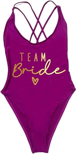 Nogkdyc Team Bride Swimsuit Ganzer Badeanzug Mit Druck Aus Vollständigen Kostümbuchstaben Für Bachelorette Party-L-Pugd von Nogkdyc