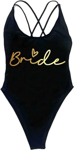 Nogkdyc Team Bride Swimsuit Ganzer Badeanzug Mit Druck Aus Vollständigen Kostümbuchstaben Für Bachelorette Party-S-Blgd Braut von Nogkdyc