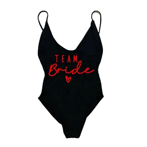Nogkdyc Team Bride Swimsuit S-3xl Gepolsterte Gruppe Braut Badeanzug Schlinge Braut Weiblich Einteiliger Badeanzug-Team3-L von Nogkdyc