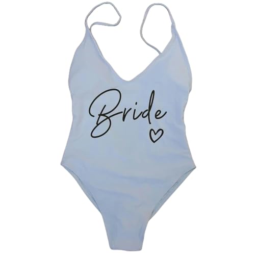 Nogkdyc Team Bride Swimsuit S-3xl Sexy Gepolsterte One-Stück-Druckteam Braut Badebekleidung Frauen Junggeselle Party-Braut1-3xl von Nogkdyc