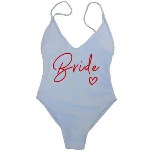 Nogkdyc Team Bride Swimsuit S-3xl Sexy Gepolsterte One-Stück-Druckteam Braut Badebekleidung Frauen Junggeselle Party-Braut3-Xxl von Nogkdyc