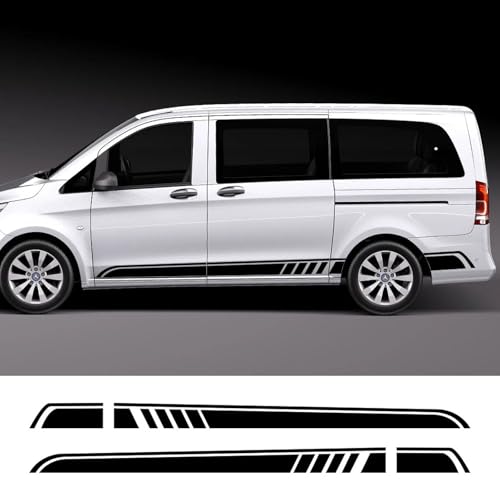 NonWoohdf 2 Stück Auto-Seitenstreifenaufkleber, Auto-Vinylfolie, passend für Mercedes Benz Vito Viano V-Klasse w447 v260 Zubehör von NonWoohdf