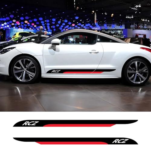 NonWoohdf 2 Stück Autotür-Seitenaufkleber, Rennsport-Rockstreifen, Styling-Dekor, Vinyl-Filmaufkleber, passend für Peugeot RCZ, Tuning-Zubehör von NonWoohdf