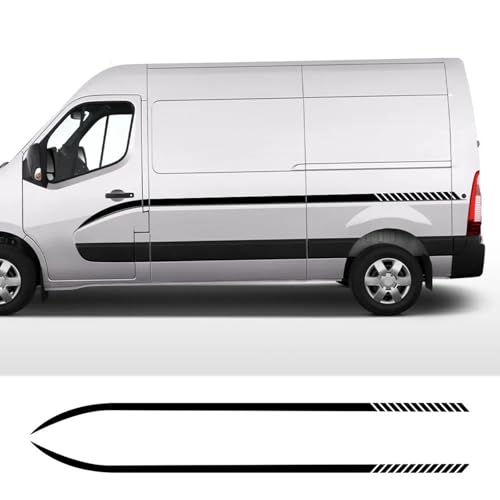 NonWoohdf 2 Stück Autotür-Taillenlinien-Dekoraufkleber, Wohnmobil, Van, Auto-Styling, Grafik-Vinylaufkleber, passend für Renault Master Zubehör von NonWoohdf