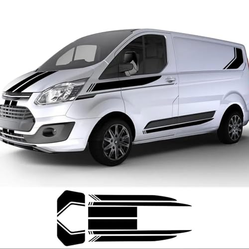 NonWoohdf 2 Teile/los Autoaufkleber Sport Stripe KIT Van Vinyl Aufkleber, passend für Ford Transit Tourneo Custom MK7 MK8 MK9 Tuning Zubehör von NonWoohdf