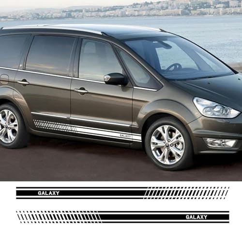 NonWoohdf 2-teilige Auto-Seitenstreifen-Aufkleber, Auto-Vinylfolie, Styling-Dekoration, Aufkleber, passend für Ford Galaxy, Auto-Tuning-Zubehör von NonWoohdf