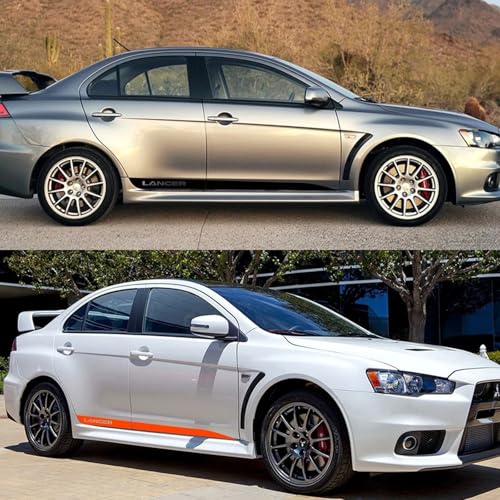 NonWoohdf 2-teiliger Auto-Seitenstreifen-Aufkleber, DIY-Auto-Vinylfolie, Aufkleber, Sport-Styling, passend für Mitsubishi Lancer Tuning-Zubehör von NonWoohdf