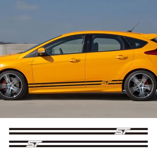 NonWoohdf 2-teiliger Auto-Seitenstreifenaufkleber, Auto-Grafikaufkleber, Vinylfolie, Automobil-Styling, passend für Ford Focus st, Auto-Tuning-Zubehör von NonWoohdf