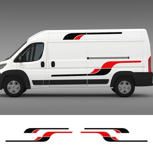 NonWoohdf 4 Stück Auto-Längsseitenaufkleber, Grafiken, Wohnmobil, Auto-Rennaufkleber, Vinylfolie, DIY-Dekoration, passend für FIAT Ducato-Zubehör von NonWoohdf