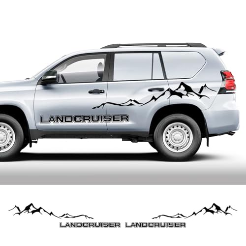 NonWoohdf Autoseitenaufkleber, Grafiken, Mountain-Styling, Dekor, Aufkleber, Vinyl-Abdeckung, passend für Toyota Land Cruiser 70 79 V8 J40 J200 GX VX ZX J300 von NonWoohdf