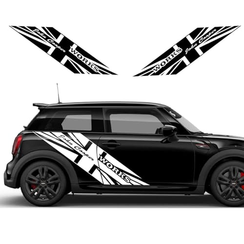 NonWoohdf Autotür-Seitenaufkleber, DIY Union Jack Styling Dekor Aufkleber, passend für Mini Cooper S One JCW F56 F55 F57 R55 R56 R60 R61 F60 von NonWoohdf