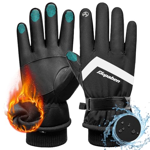 🔥🔥 Winterhandschuhe herren, Skihandschuhe damen, Touchscreen Handschuhe, Wasserdicht Warme Fahrradhandschuhe, Winddichte Motorrad Handschuhe, Outdoor Laufhandschuhe Mit Sicherheitsreflexstreifen, XL von Nopaben