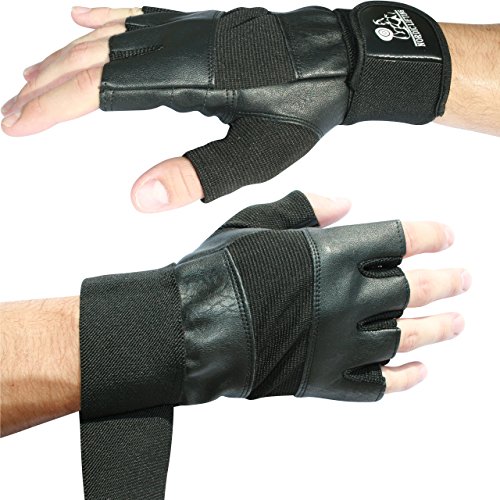 Nordic Lifting Fitness-Handschuhe mit 30cm Handgelenkschutz - Ideal für Workout - Geeignet für Herren & Damen - M, Schwarz von Nordic Lifting