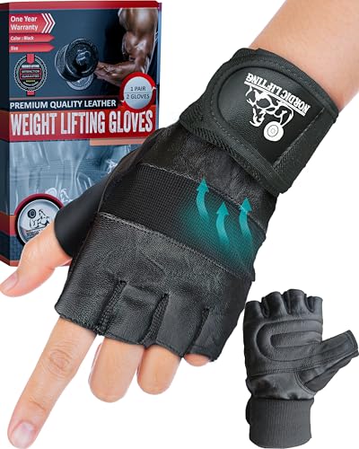 Nordic Lifting Fitness-Handschuhe mit 30cm Handgelenkschutz - Ideal für Workout - Geeignet für Herren & Damen - XS, Schwarz Nordic Lifting Fitness-Handschuhe mit 30cm Handgelenkschutz - Ideal für Workout - Geeignet für Herren & Damen - XS, Schwarz von Nordic Lifting