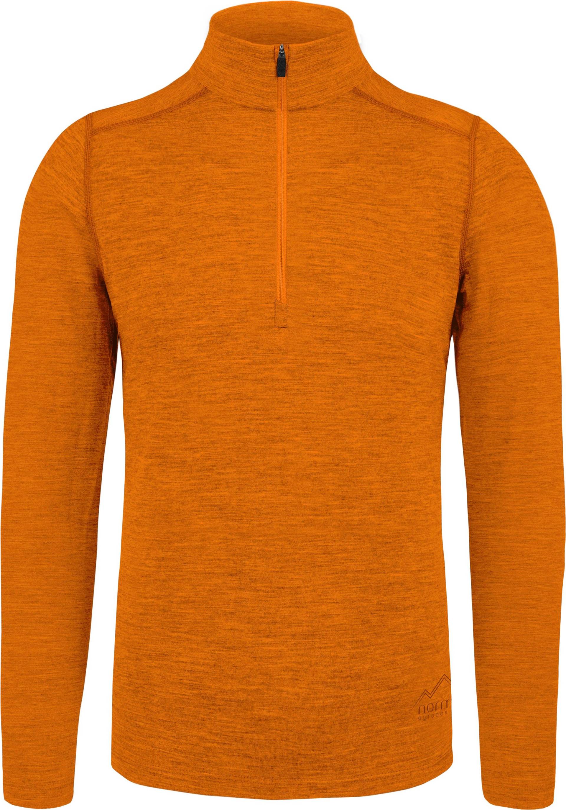 Normani, Herren, Jacke, Herren Merino Langarm mit 1/4 Zipper Canberra - 1583 (L), Orange, L von Normani