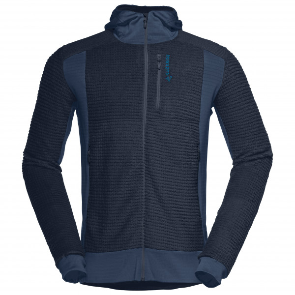 Norrøna - Falketind Alpha120 Zip Hood - Fleecejacke Gr L;M;XL;XXL blau;schwarz von Norrøna