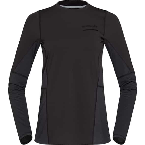 Norröna Senja Equaliser Lightweight Long Sleeve W Damen Laufshirt (Schwarz S ) Walkingbekleidung von Norröna