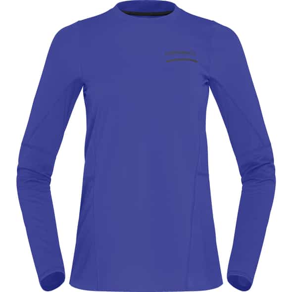 Norröna Senja Equaliser Lightweight Long Sleeve W Damen Laufshirt (Blau L ) Walkingbekleidung von Norröna