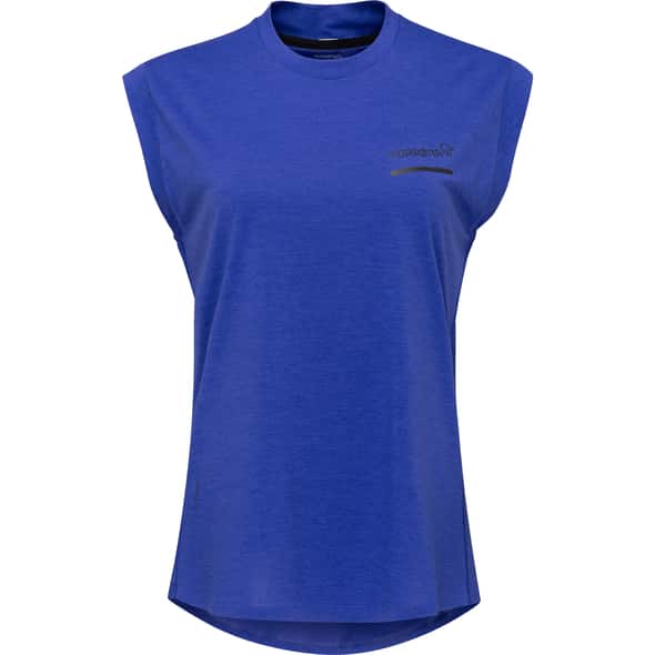 Norröna Senja Equaliser Sleeveless T-Shirt W Damen (Blau M ) Laufshirts von Norröna