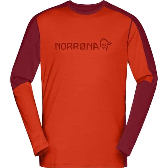 Norröna falketind equaliser merino round Neck M Herren (Orange L ) Kletterbekleidung von Norröna