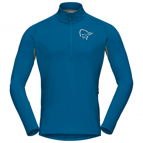 Norrøna - Fjørå Equaliser Long Sleeve Zip Top - Radtrikot Gr L blau von Norrøna