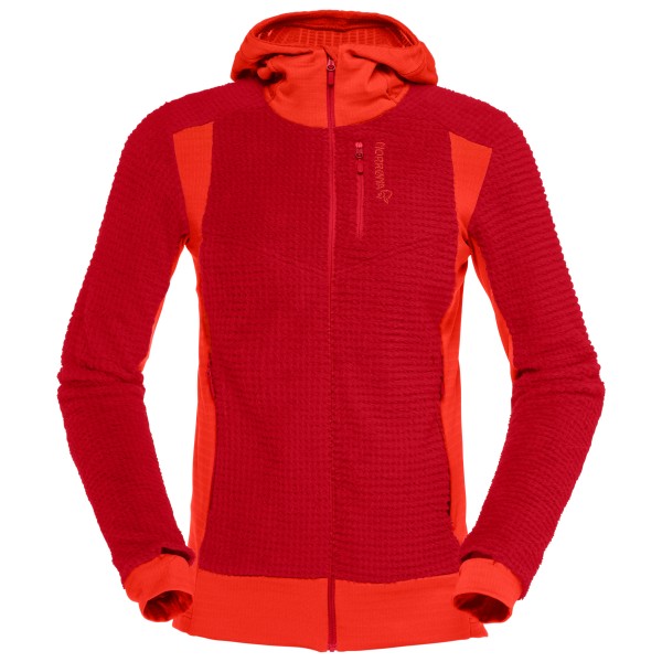 Norrøna - Women's Falketind Alpha120 Zip Hood - Fleecejacke Gr XS rot von Norrøna