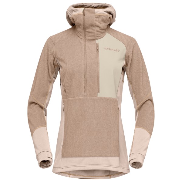 Norrøna - Women's Lofoten Thermal Pro Hood - Fleecepullover Gr L beige/braun von Norrøna