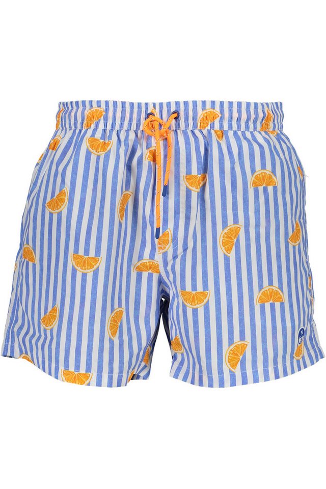 North Sails Badeshorts Herren-Badehose Blau mit Muster - Elastisch, Bio-Baumwolle, Taschen von North Sails