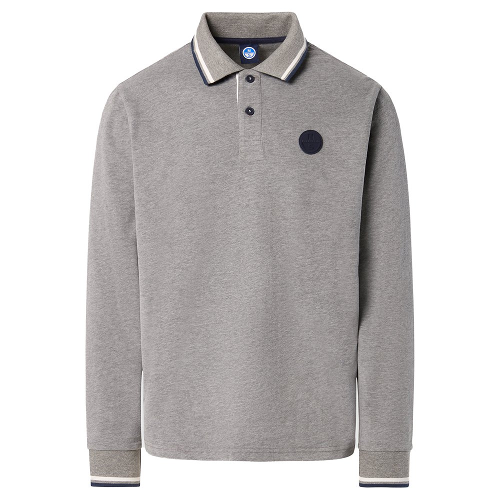 North Sails Logo Long Sleeve Polo Grau XL Mann von North Sails