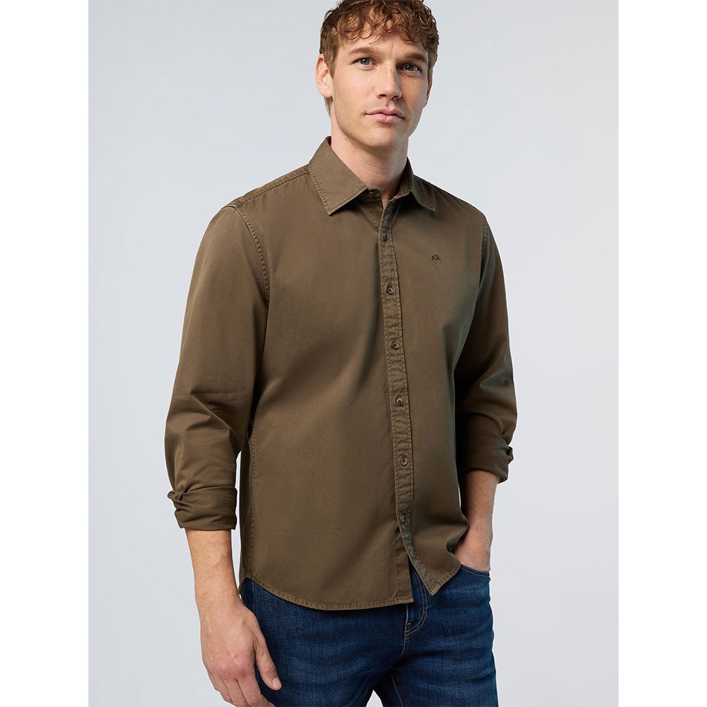 North Sails Regular Spread Collar Long Sleeve Shirt Braun S Mann von North Sails