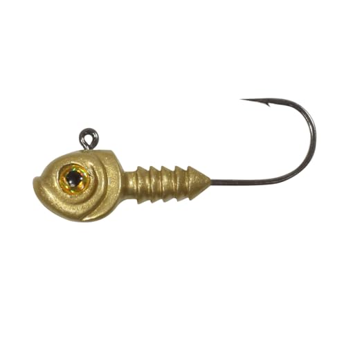 Northland Fishing Tackle Smeltinator Jigkopf, Premium-Bass-Angelköder für Schwimmköder und Kunststoffe, 3 Stück, 0,9 g, Gold, 2/0 Haken von Northland Fishing Tackle