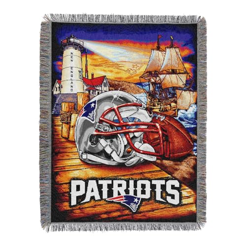 NORTHWEST NFL New England Patriots gewebte Wandteppich-Überwurfdecke, Unisex, für Erwachsene, 121,9 x 152,4 cm, Heimvorteil NORTHWEST NFL New England Patriots gewebte Wandteppich-Überwurfdecke, Unisex, für Erwachsene, 121,9 x 152,4 cm, Heimvorteil von Northwest