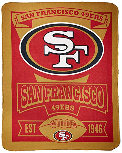 NORTHWEST Unisex-Erwachsene Marque 50 by 60-inch Printed Throw NFL San Francisco 49ers Fleece-Überwurf, Bedruckt, 127 x 152,4 cm, Festzelt, 50" x 60" von Northwest