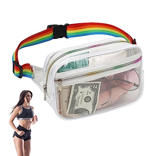 Transparente Tasche Fanny Pack | Taille PVC-Tasche Transparent Fanny Pack | Tragbare wasserdichte Aufbewahrungstasche mit verstellbarem Riemen, faltbare Tasche für Handy, Sport, Brieftasche, von Novent