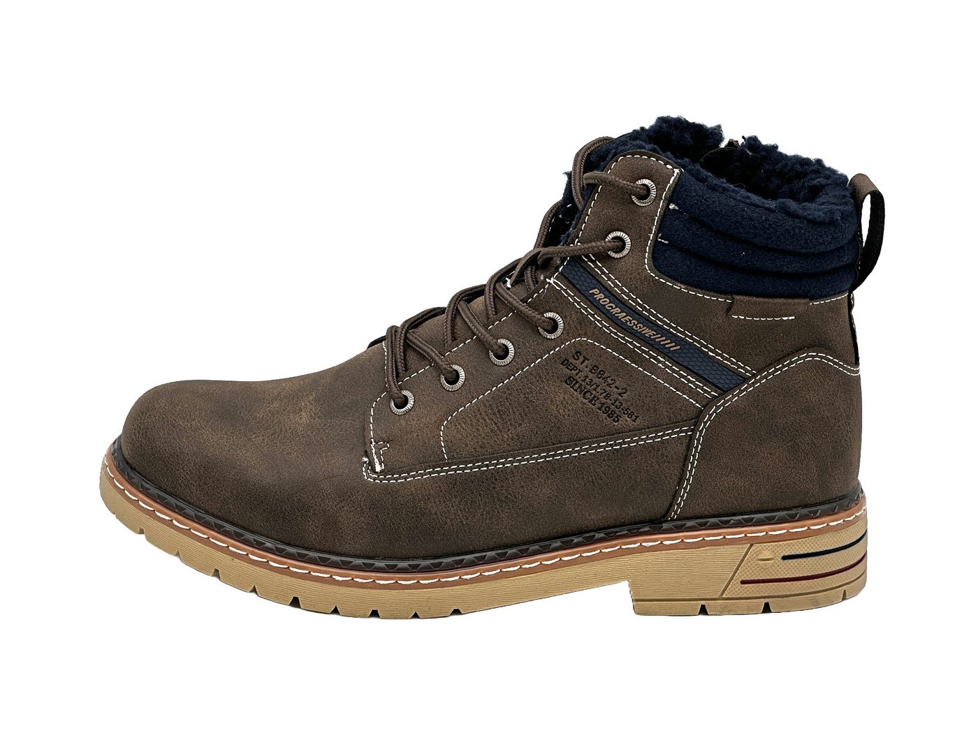Nowaland Herren Bootsschuh Winterstiefel Schnürung & Reißverschluss, Rutschfeste Außensohle Nowaland Herren Bootsschuh Winterstiefel Schnürung & Reißverschluss, Rutschfeste Außensohle von Nowaland