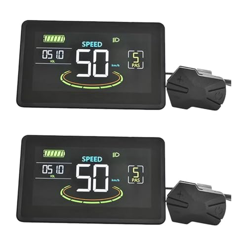 Ntcpefy 2 x H6C E-Bike-LCD-Display-Messgerät, 24 V-60 V, E-Scooter, LCD-Panel, Farbbildschirm mit USB-UART für Elektrofahrräder (5-polig) von Ntcpefy