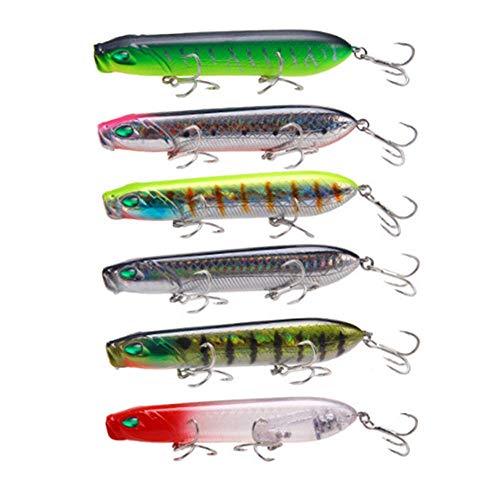 Nuguri Schwimmende Minnow Angelköder Kunststoff Hartköder 3D Angelaugen Top-Wasser Bionischer Köder angelköderTackle für Barsch Forelle Hecht Zander hecht köder von Nuguri