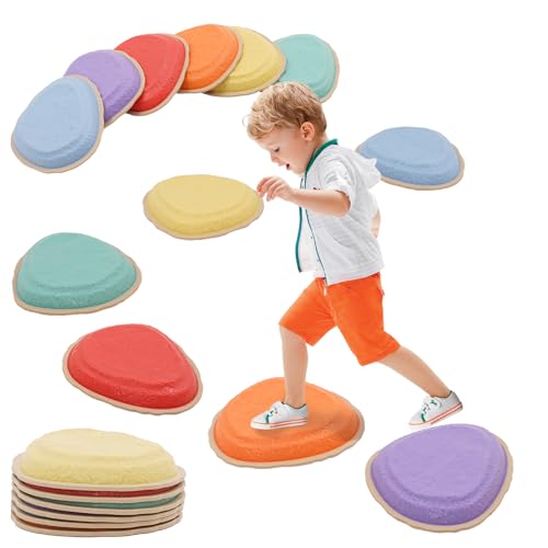 Balanciersteine für Kinder, 6 Stück Rutschfest Stapelsteine Balanciersteine, Balance Trittsteine Kinder Fördert Gleichgewicht & Koordination, Sensorisches Spielzeug für Drinnen und Draußen Balanciersteine für Kinder, 6 Stück Rutschfest Stapelsteine Balanciersteine, Balance Trittsteine Kinder Fördert Gleichgewicht & Koordination, Sensorisches Spielzeug für Drinnen und Draußen von Nukdey