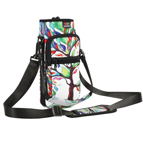 Nuovoware Flaschenhalter Trinkflasche Molle Beutel 25oz/710ml, Isolierte Neopren Kessel mit Schultergurt und Front Reißverschluss Tasche für Wandern Laufen Radfahren Jagd Reisen, Glücksbaum Nuovoware Flaschenhalter Trinkflasche Molle Beutel 25oz/710ml, Isolierte Neopren Kessel mit Schultergurt und Front Reißverschluss Tasche für Wandern Laufen Radfahren Jagd Reisen, Glücksbaum von Nuovoware
